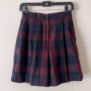 VINTAGE 90’s plaid wool blend high waisted trouser shorts